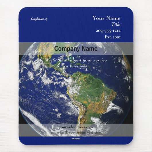 プロモーションマウスパッドワールドイメージ – HAMbyWG マウスパッド (正面)