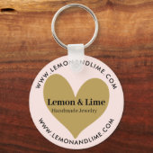 プロモーションモダンミニマリストピンク金ゴールドハート キーホルダー (正面)