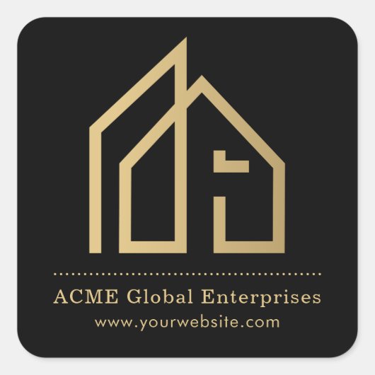 プロモーションモダン品実在不動産スクエアステッカー スクエアシール (正面)