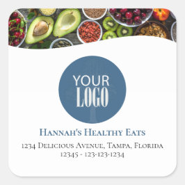 プロモーションロゴまたはフォトブループロフェッショナル スクエアシール