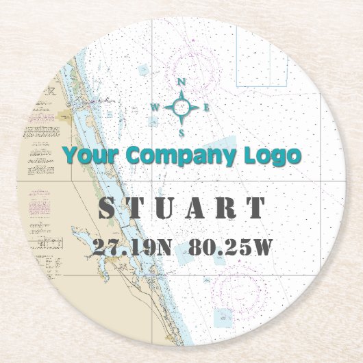 プロモーションロゴ緯度FLORIDAグラフ ラウンドペーパーコースター (正面)