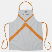 プロモーション会社のロゴ名オレンジアクセント灰色 エプロン (正面)