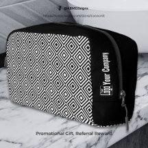 プロモーション会社のロゴ名ブラック&ホワイトのタイルパターン