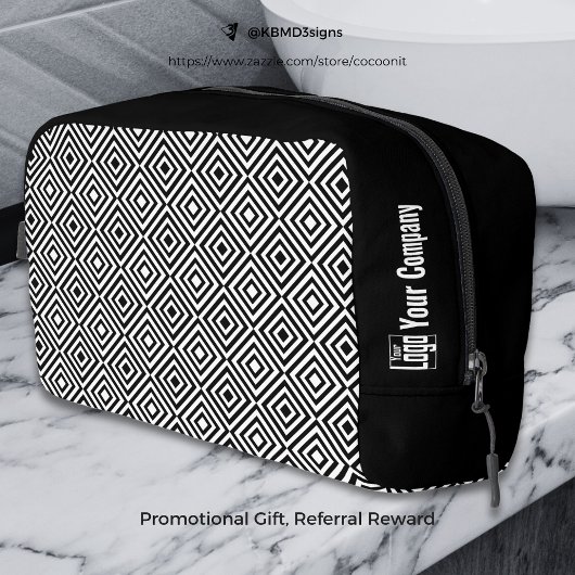 プロモーション会社のロゴ名ブラック&ホワイトのタイルパターン ドップキット