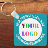 プロモーション会社キーチェーンロゴとソーシャルメディア キーホルダー (正面)