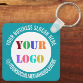 プロモーション会社キーチェーンロゴとソーシャルメディア キーホルダー (裏面)
