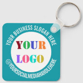 プロモーション会社キーチェーンロゴとソーシャルメディア キーホルダー (裏面)