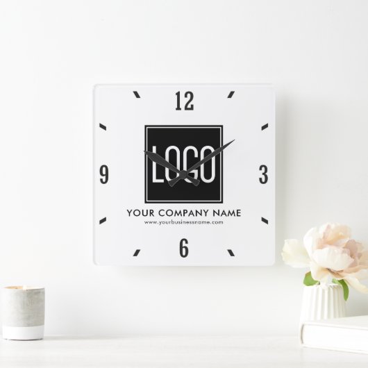 プロモーション会社ロゴ スクエア壁時計 (ホーム)
