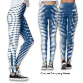 プロモーション会社名ブルー&ホワイトハーフトーンパターン レギンス