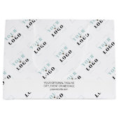 プロモーション文字付きビジネスロゴパターカスタムン ラージペーパーバッグ (正面)