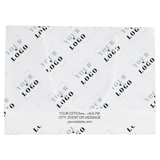 プロモーション文字付きビジネスロゴパターカスタムン ラージペーパーバッグ (裏面)