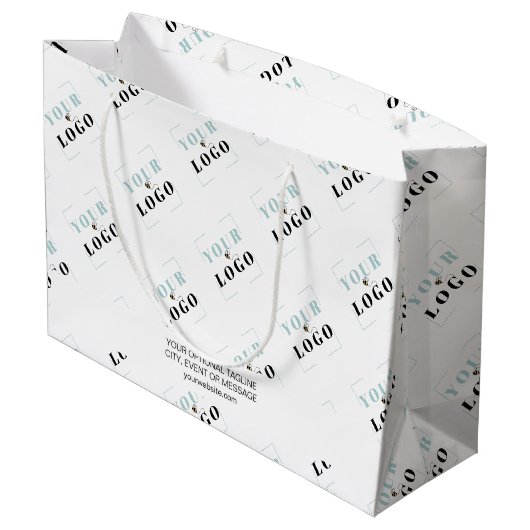 プロモーション文字付きビジネスロゴパターカスタムン ラージペーパーバッグ (裏面アングル)