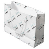 プロモーション文字付きビジネスロゴパターカスタムン ラージペーパーバッグ (正面アングル)