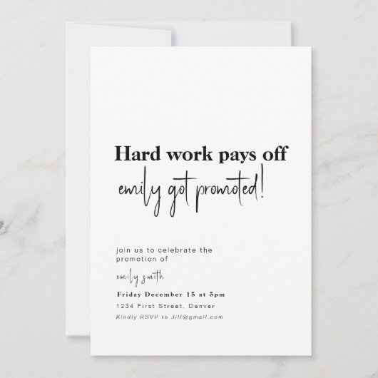 プロモーション新しいジョブパーティー招待状 招待状 (正面)