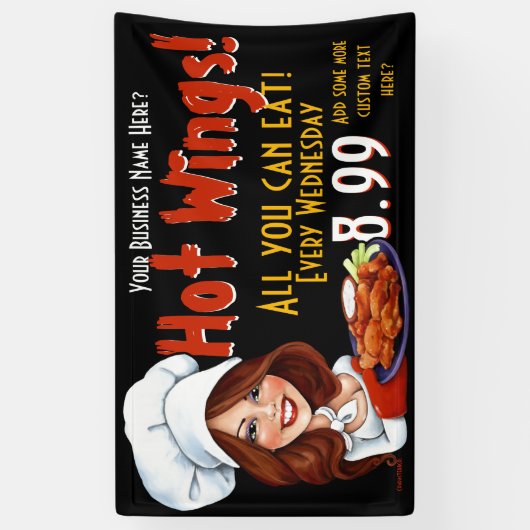 プロモーション熱い翼。バッファローチキンカスタマイズ.! 横断幕 (縦)