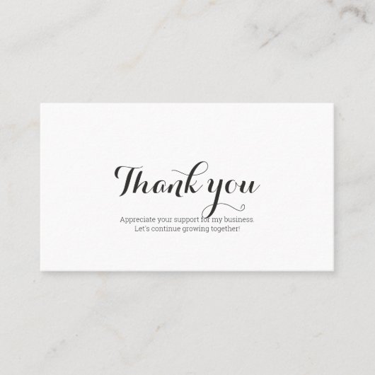 プロモーション用品は白黒ありがとう 名刺 (正面)