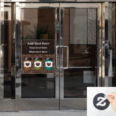 プロモーション用喫茶店の窓に貼るシールの看板 ウィンドウサイン (オフィスドア)