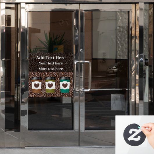 プロモーション用喫茶店の窓に貼るシールの看板 ウィンドウサイン (オフィスドア)