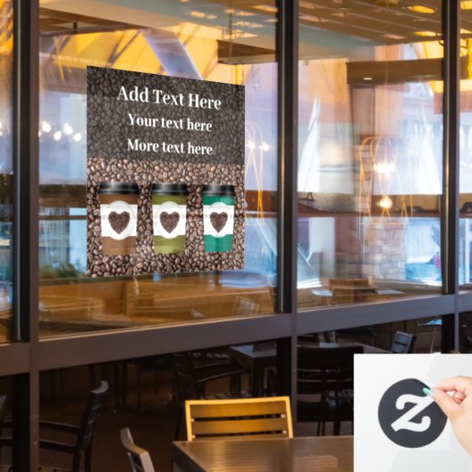 プロモーション用喫茶店の窓に貼るシールの看板 ウィンドウサイン (レストラン窓)