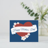 プロモーション花枠赤いハート母の日 シーズンポストカード (スタンド正面)