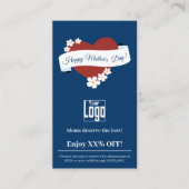 プロモーション花枠赤いハート母の日 割引カード (正面)