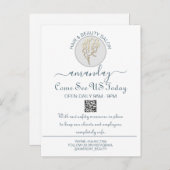 プロモーションBe SafeロゴヘアドレッサーQRコードホワイト 案内ポストカード (正面/裏面)