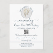 プロモーションBe SafeロゴヘアドレッサーQRコードホワイト 案内ポストカード (正面)