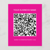 プロモーションQRコードマーケティングホットピンク チラシ (正面)