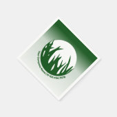 プロモーショ気にンローンサービスグリーンロゴ紙 スタンダードカクテルナプキン (角)