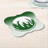 プロモーショ気にンローンサービスグリーンロゴ ペーパーコースター (アングル)