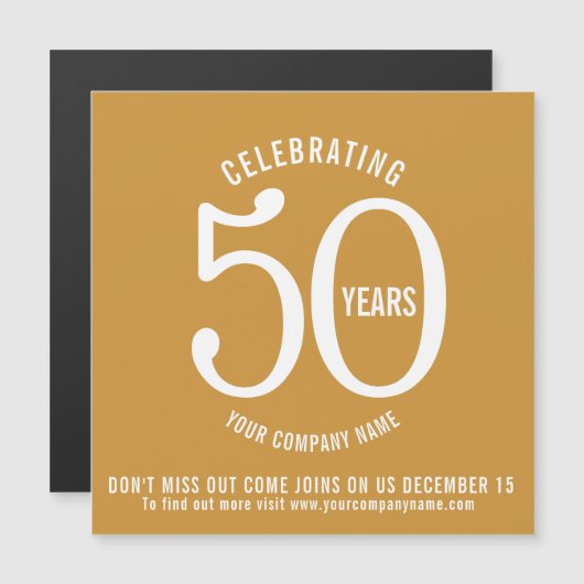 プロモ企業のンの日付を50年保存 マグネット招待状 (正面/裏面)