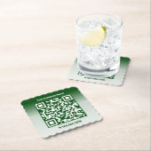 プロモ気にンローサービスグリーンカスタムQRコード ペーパーコースター (インサイチュ)