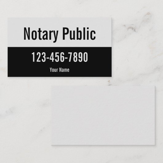 プロモ淡い色のノグレーと黒の公証人 名刺 (正面/裏面)