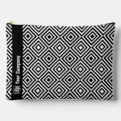 プロモ 会社ロゴ名 ブラック&ホワイト パターン アクセサリーポーチ (正面)