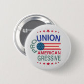 プロユニオン、アメリカ、グレッシブのボタン 缶バッジ (正面&裏面)
