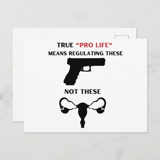 プロライフはガンワードアートを規制 ポストカード (正面/裏面)