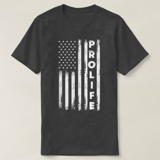 プロライフアメリカ国旗動揺してヴィンテージ Tシャツ (デザイン正面)