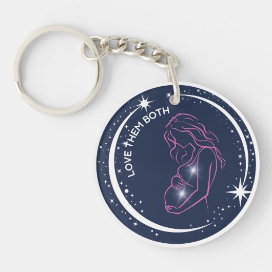 プロライフクリスチャンのシンボル永遠の魂ママベビー キーホルダー (正面)