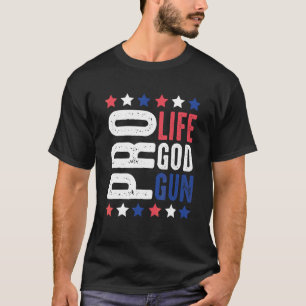 プロライフゴッドガンパトリオティックスターとストライプ2nd A Tシャツ