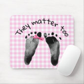 プロライフベビー足跡オンギンガム マウスパッド (マウス)