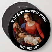 プロライフ投票カトリックヴァージンメリーイエス 缶バッジ (正面&裏面)