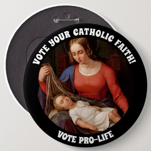 プロライフ投票カトリックヴァージンメリーイエス 缶バッジ (正面&裏面)