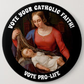 プロライフ投票カトリックヴァージンメリーイエス 缶バッジ (正面)