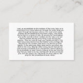 プロライフ祈りの言葉十字架の駅 名刺 (裏面)