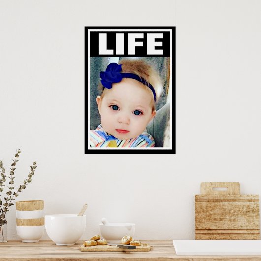 プロライフ青い目の赤ちゃん女の子乳児ライフ ポスター (キッチン)