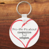 プロライフ:慈悲の問題であって、宗教の問題ではない。 キーホルダー (正面)