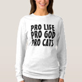 プロライフ、神と猫、猫Tシャツ Tシャツ (正面)