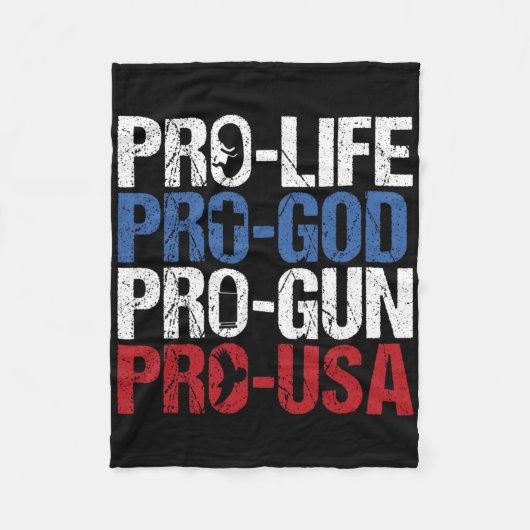 プロライフ 神 銃 USA 保守的 共和党員 プロA フリースブランケット (正面)