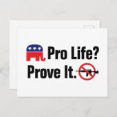 プロライフ？証明 – 攻撃兵器の禁止 ポストカード (正面/裏面)