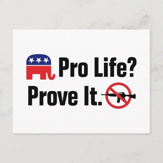 プロライフ？証明 – 攻撃兵器の禁止 ポストカード (正面)